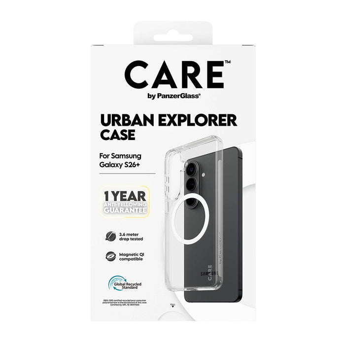 Panzerglass Care Urban Explorer Case Transparentee W. Blanco Qi Samsung Galaxy S26+