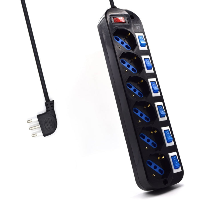 EAN 8054392617959 - Ewent EW3850 limitador de tensión Negro 6 salidas AC 220 V 1,5 m imagen 1