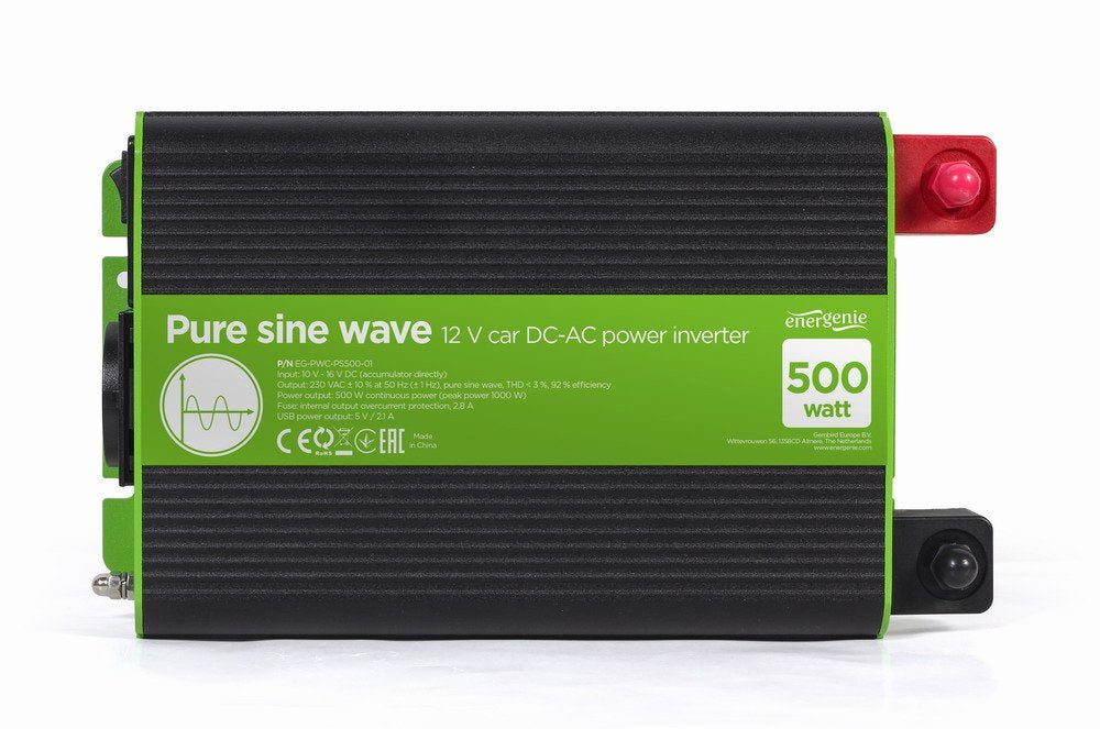 EAN 8716309124058 - EnerGenie EG-PWC-PS500-01 adaptador e inversor de corriente Auto 500 W Negro, Verde imagen 3