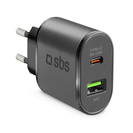 EAN 8018417329074 - SBS TETRPD25W cargador de dispositivo móvil Smartphone, Tableta Negro Corriente alterna Carga rápida Inte imagen 1