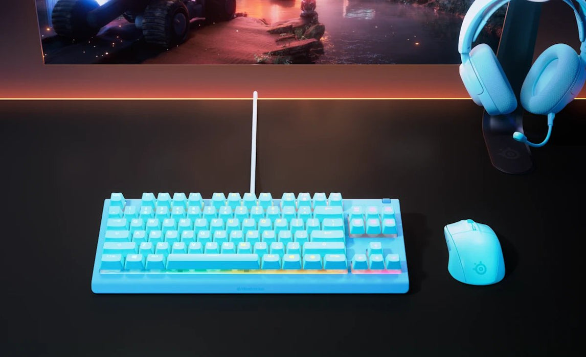 Steelseries Apex 3 Tkl - Us Teclado Juego Usb Qwerty Inglés De Ee. Uu. Color Aguamarina