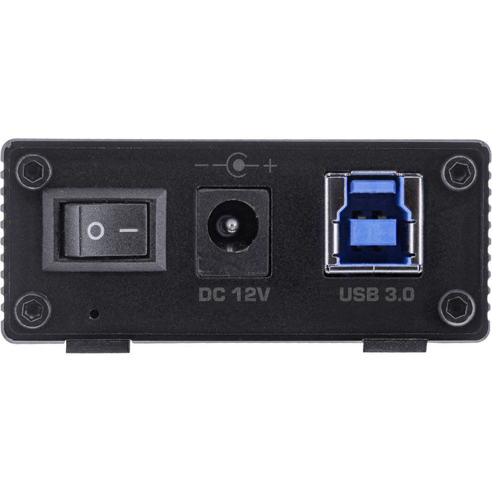 Inline Usb 3.2 Gen.1 Hub De 7 Puertos Caja De Aluminio Con Fuente De Alimentación De 2,5 A Negro