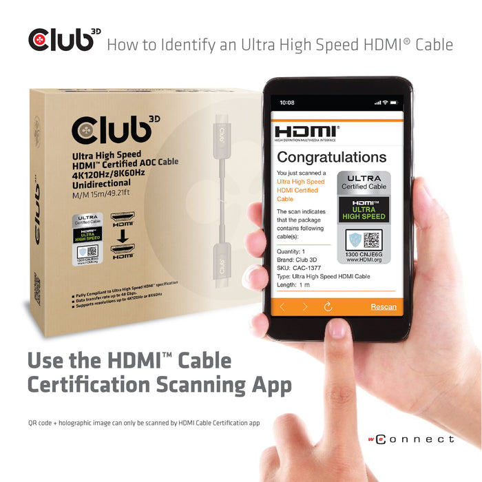 EAN 8719214471941 - CLUB3D CAC-1377 cable HDMI 15 m HDMI tipo A (Estándar) Negro imagen 8