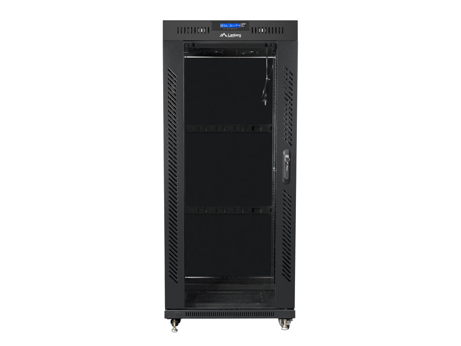 EAN 5901969430370 - Lanberg free standing rack 19inch cabinet 27U 600x600 glass door LCD flat pack black Rack o bastidor inde imagen 2