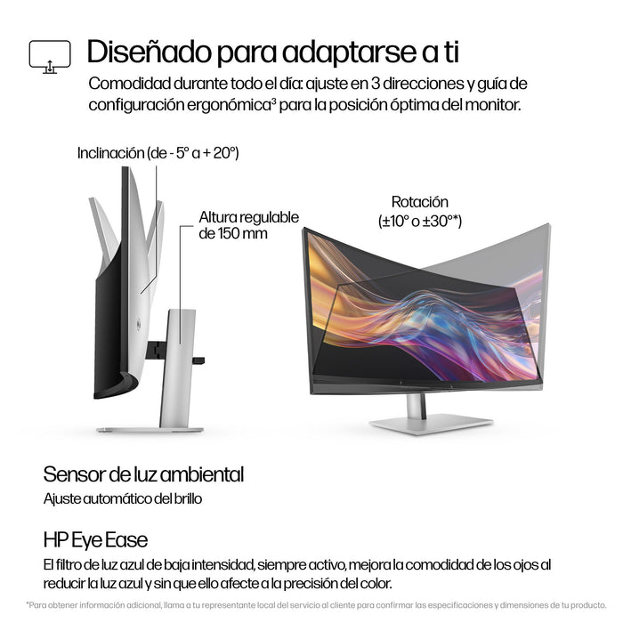 EAN 5715063531389 - HP Series 7 Pro 738pu pantalla para PC 95,2 cm (37.5") 3840 x 1600 Pixeles Wide Quad HD+ LCD Plata imagen 7