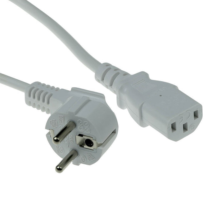 Cable Alimentacion Cee-7/7 90º Schuko A C13 1.00m Blanco Act