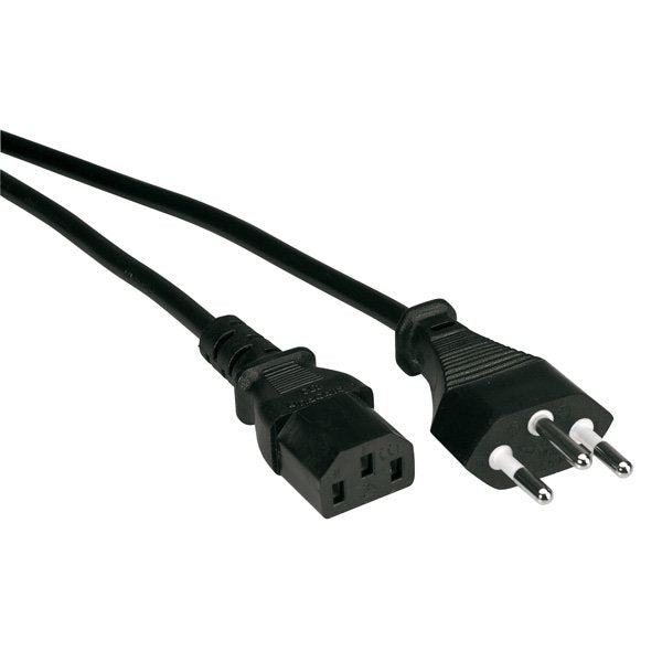 Value Netzcable T12 Auf C13, Schwarz, 3 M