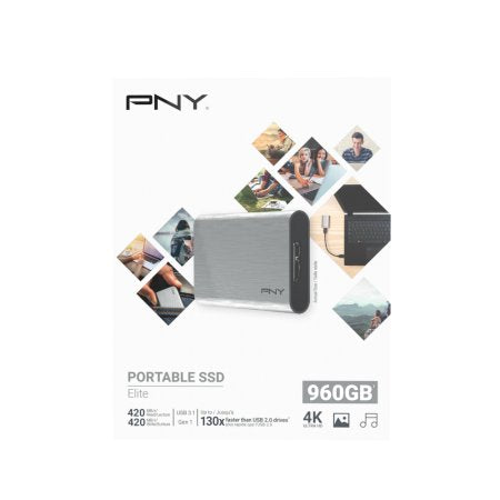 EAN 3536403372637 - PNY Elite 960 GB USB Tipo C 3.2 Gen 1 (3.1 Gen 1) Plata imagen 2