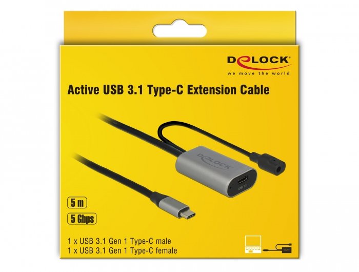 EAN 4043619853922 - DeLOCK 85392 cable USB USB 3.2 Gen 1 (3.1 Gen 1) 5 m USB C Negro, Gris imagen 3