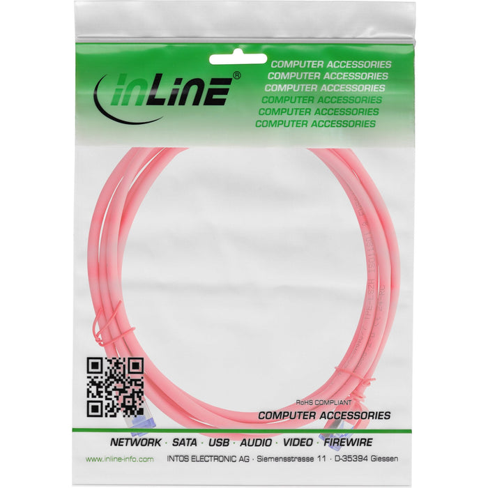 Inline® Cable De Red Slim, Cat.6a, S/Ftp, Tpe (Lszh) Flexible, Poe, Rojo, 0.3m