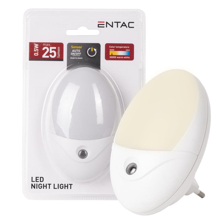 Entac Nachtlicht 0.5w Oval Ww Blanco Dämmerungssensor
