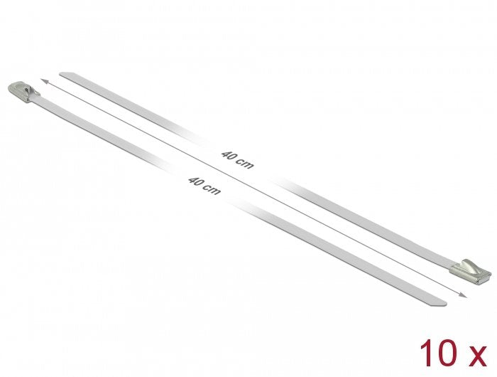 Delock Edelstahlcablebinder L 400 X B 4,6 Mm Weiss 10 Stück