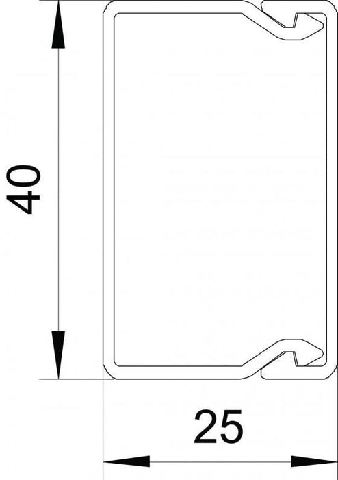 Obo Wdk25040rw Wand-U.Deckenkanal M.Bodenlochung 25x40x2000 Pvc 6191061