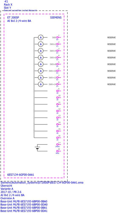 Siem Simatic Et 6es7134-6gf00-0aa1 200sp, Analoges Eingangs-Modul, Ai 8xi