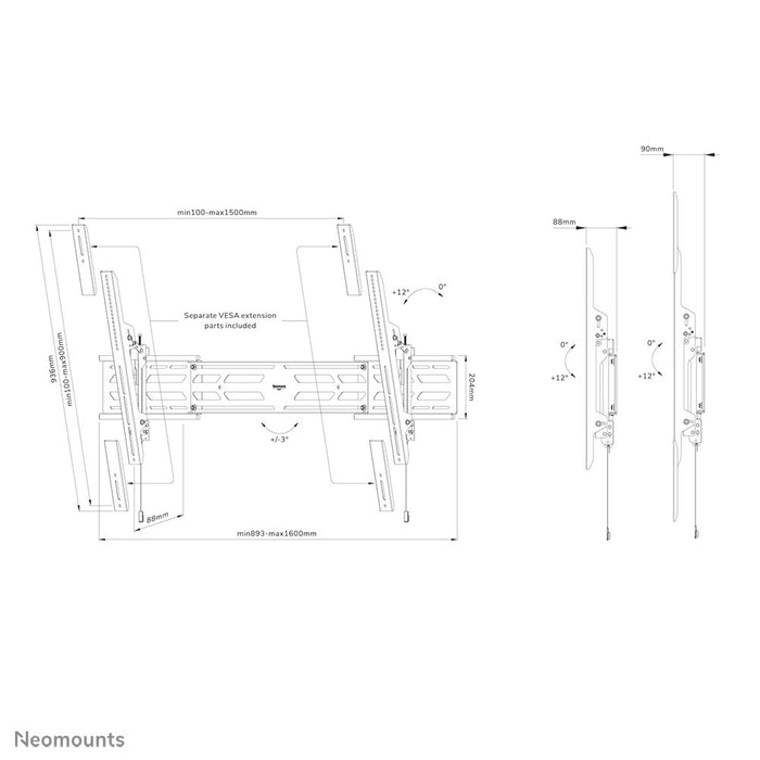 EAN 8717371449568 - Neomounts WL35S-950BL19 soporte para TV 2,92 m (115") Negro imagen 19