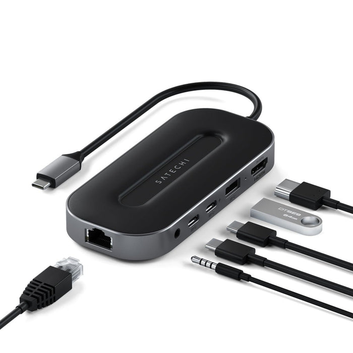 EAN 810086360512 - Satechi ST-U4MGEM base para portátil y replicador de puertos Alámbrico USB4 Negro, Gris imagen 3