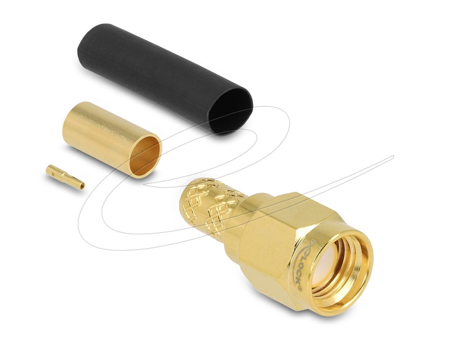 Delock Rp-Sma Macho Am Crimpen Lmr200 Con Passendem Schrumpfschlauch