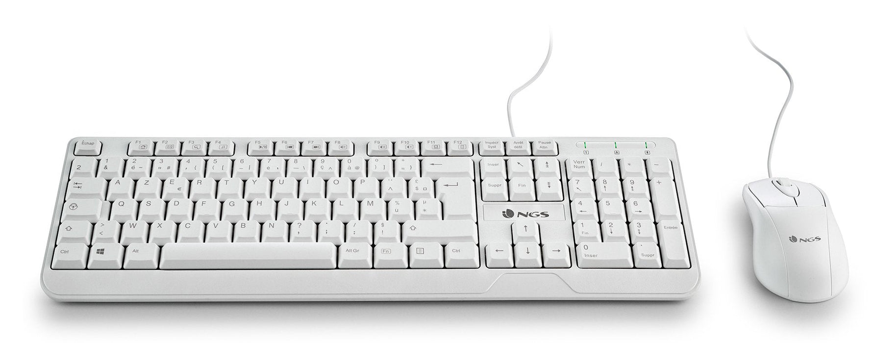 Pack 2en1 (Teclado/Ratón) Ngs Cocoa (Blanco)