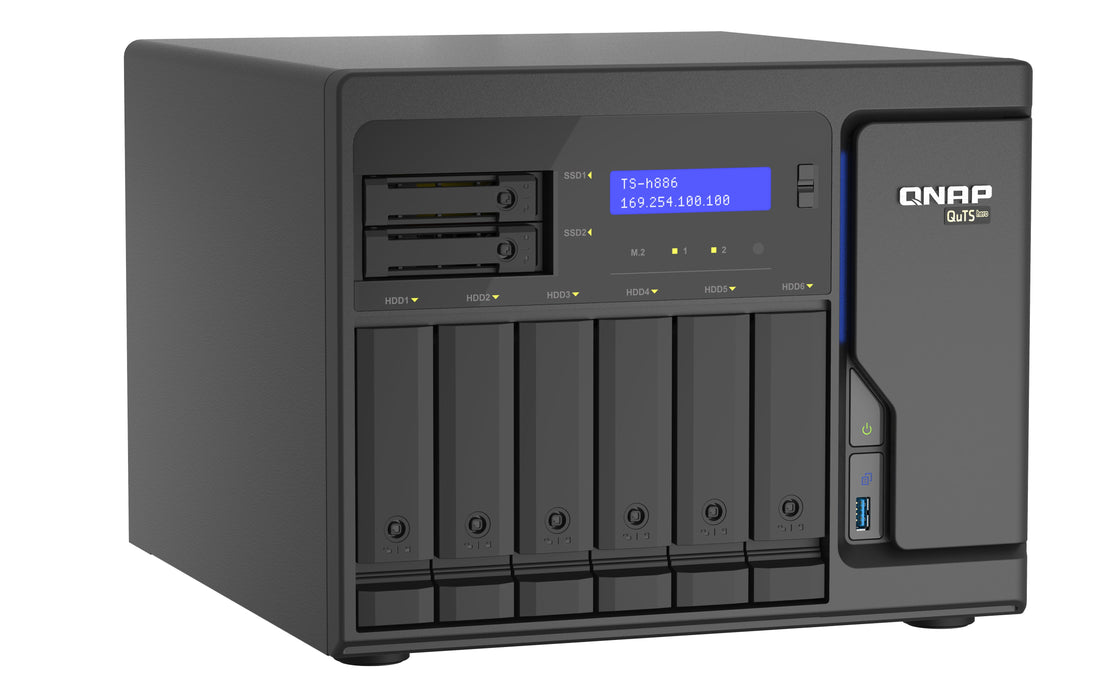 EAN 4711103083246 - QNAP TS-h886 NAS Torre Intel® Xeon® D D-1602 8 GB DDR4 0 TB QuTS hero Negro imagen 3