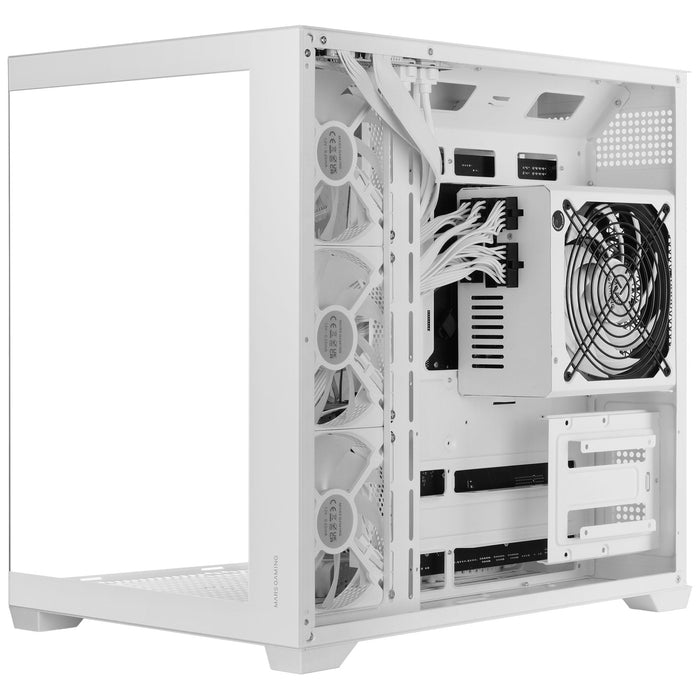 Caja Pc  Atx Mars Gaming Mcv5w Cristal Templado Panoramico Argb Gpu 416mm Blanco