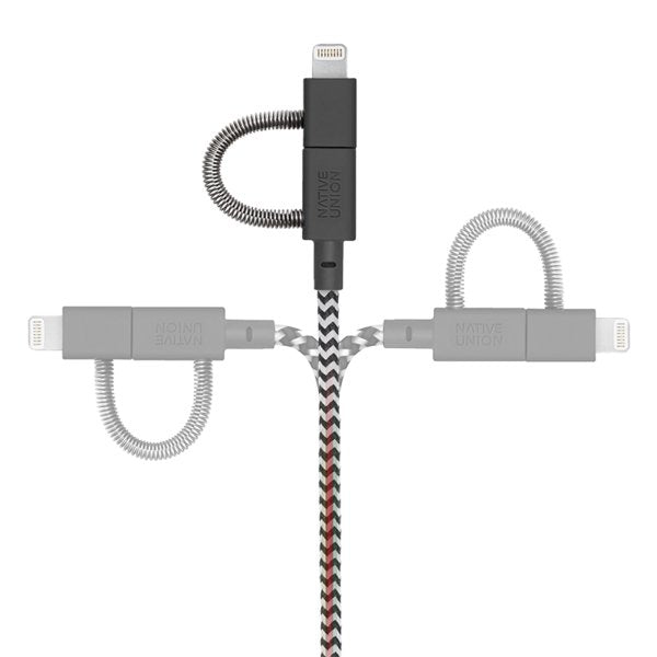EAN 4895200436362 - Native Union Belt cable USB USB 2.0 2 m USB A USB C/Micro-USB B/Lightning Negro, Blanco imagen 3