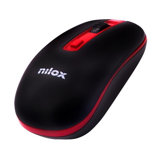EAN 8436556146114 - Nilox MOUSE WIRELESS BLACK/RED 1000 DPI ratón Wi-Fi Óptico imagen 1