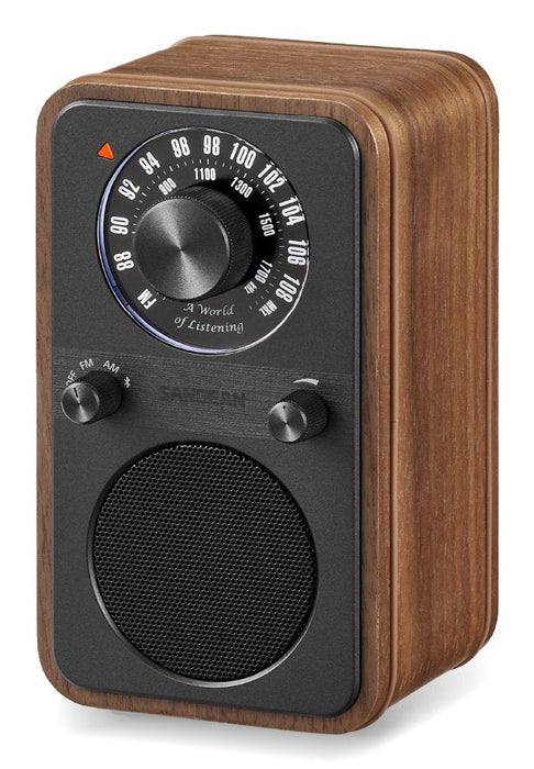 Sangean Wr-9 Nogal Vintage Radio Analógica De Madera Con Am Fm Bluetooth