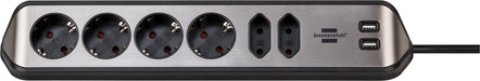 EAN 4007123672820 - Brennenstuhl 1153590610 base múltiple 2 m 6 salidas AC Interior Negro, Plata imagen 1
