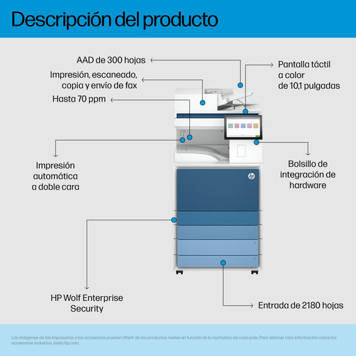 EAN 0198828506290 - HP LaserJet Enterprise LaserJet Ent MFP 8601dn Laser A3 1200 x 1200 DPI 70 ppm Wifi imagen 2