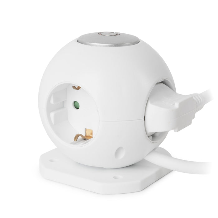 Entac Meckdosenball 3fach Con Usb 1,5m Schalter Blanco