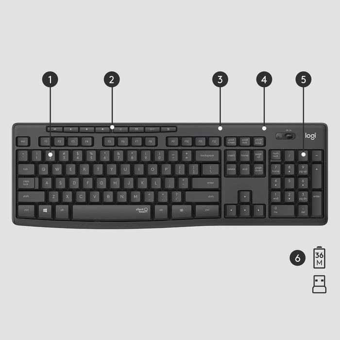 EAN 5099206092433 - Logitech 920-009800 teclado Ratón incluido Oficina RF inalámbrico QWERTY Internacional de EE.UU. Grafito imagen 6