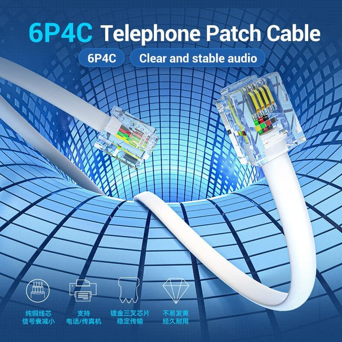 EAN 6922794763463 - Vention IQBWH cable telefónico 2 m Blanco imagen 5