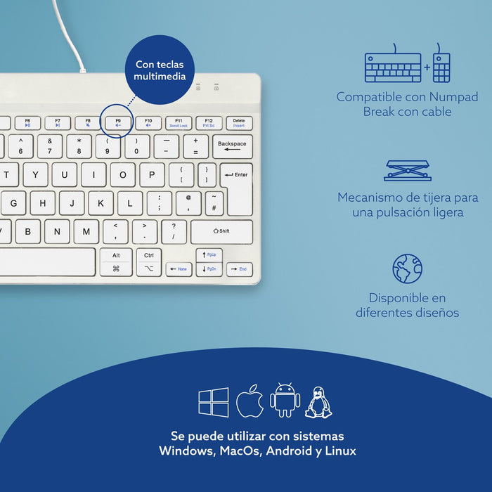 EAN 8719274492085 - R-Go Tools RGOCOUKWDWH teclado Oficina USB Inglés imagen 11