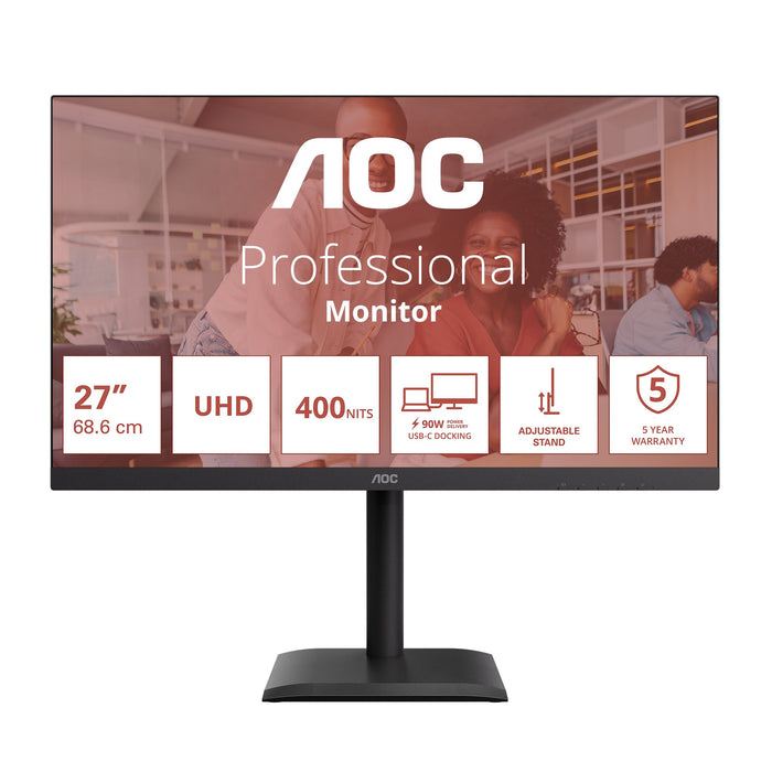 EAN 4038986182836 - AOC E4 U27E4CV pantalla para PC 68,6 cm (27") 3840 x 2160 Pixeles 4K Ultra HD LED Negro imagen 2