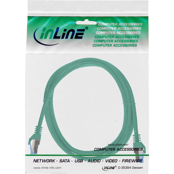 Inline® Patch Cable, Cat.6a, S/Ftp, Tpe (Lszh), Cca, Green, 2m