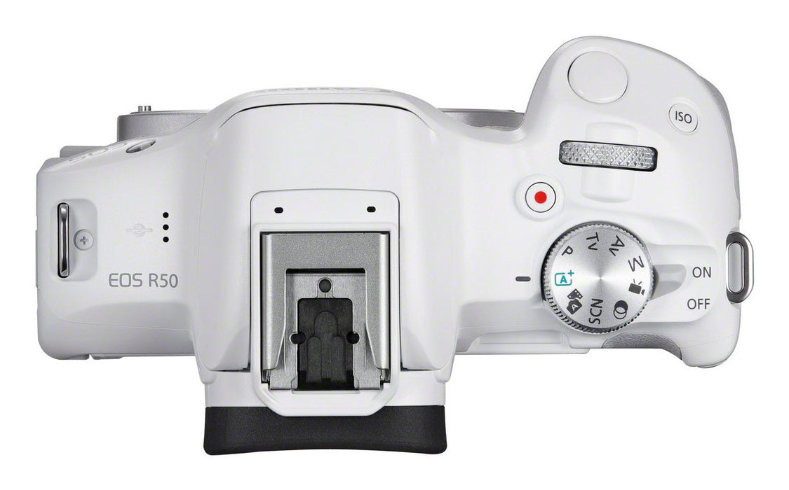 EAN 4549292205282 - Canon EOS R50, White + RF-S 18-45mm F4.5-6.3 IS STM Kit MILC 24,2 MP CMOS 6000 x 4000 Pixeles Blanco imagen 2