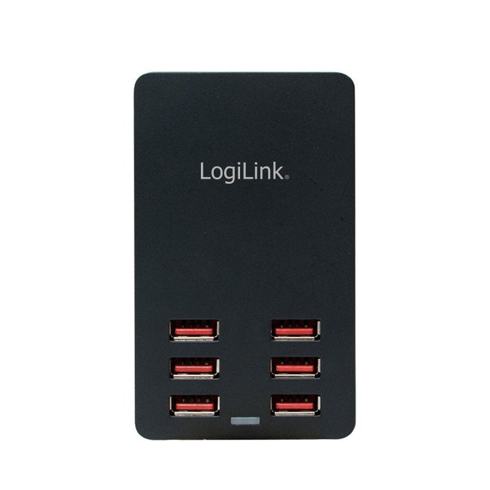 Logilink Usb Table Charger, 6 Port, 32w, Negro