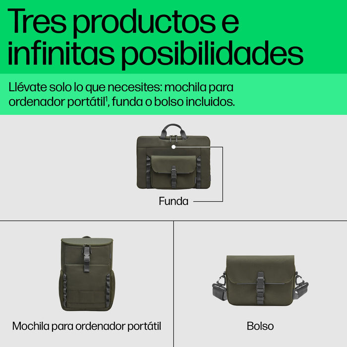 EAN 0197961660425 - HP 15.6 Modular Laptop Backpack 39,6 cm (15.6") Verde, Gris imagen 4