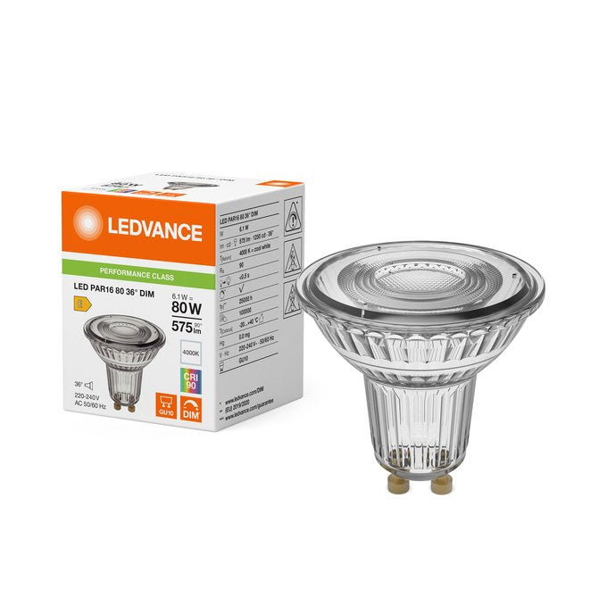 Osram Led Par16 80 36° Dim P 6.1w 940 Gu10 Dimmbare Led-Reflektorlampen Par16 Mit