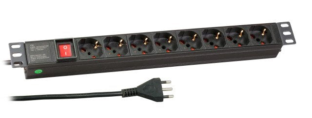 Efb 19" 1he Steckdosenleiste 8 X It Mit Schalter Alu Sw