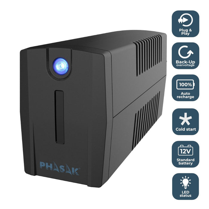EAN 5605922001866 - Phasak Ottima sistema de alimentación ininterrumpida (UPS) Línea interactiva 0,66 kVA 380 W 2 salidas AC imagen 4