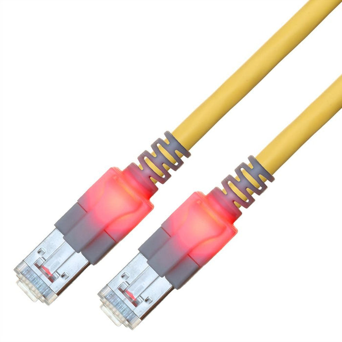 Easylan Dualboot Led Cable De Red Rj45 S Ftp Cat.6 (Class E), Mit Sacon Stecker, Lsoh, Gelb, 1 M