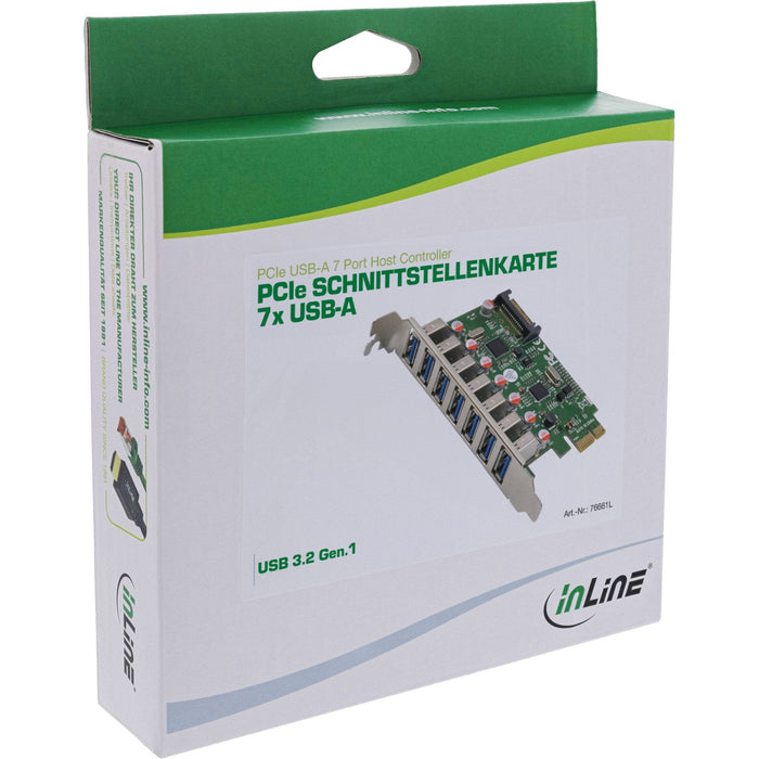 Inline® Usb-A 3.2 Gen.1 7 Port Host Controller Pcie, Sata Power
