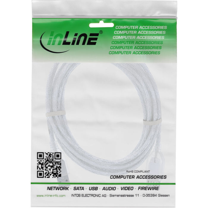 Cable Alargador Inline Usb 2.0 Transparente Tipo A Macho A Hembra 2m