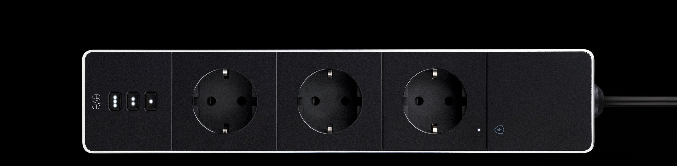 Eve Energy Strip Negro, Blanco 3 Salidas Ac 120-230 V 1,9 M