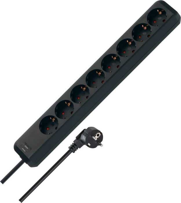 Brennenstuhl Eco-Line Regleta De Enchufes 8-Vías Negro 5m H05