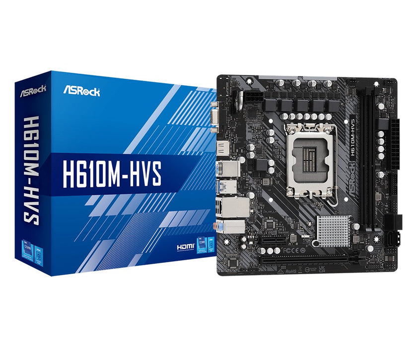 Placa Base Asrock H610m-Hvs Intel 2xddr4 Lga 1700 Micro Atx 90-Mxbht0-A0uayz