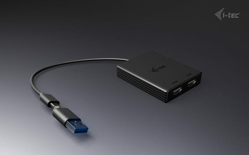 EAN 8595611706851 - i-tec CADUAL4KDP adaptador de cable de vídeo 0,27 m USB Type-A/USB Type-C 2 x DisplayPort Negro imagen 2