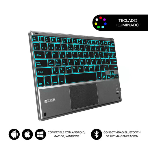 EAN 8436586740610 - SUBBLIM TECLADO SMART BACKLIT TOUCHPAD BLUETOOTH GREY QWERTY Español Negro, Gris imagen 1