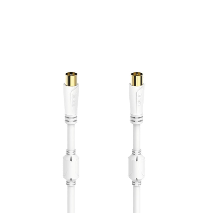 Hama Essential Cable Coaxial De Antena Macho/Hembra - Longitud 0.75m - Terminales Chapados En Oro - Triple Blindaje -